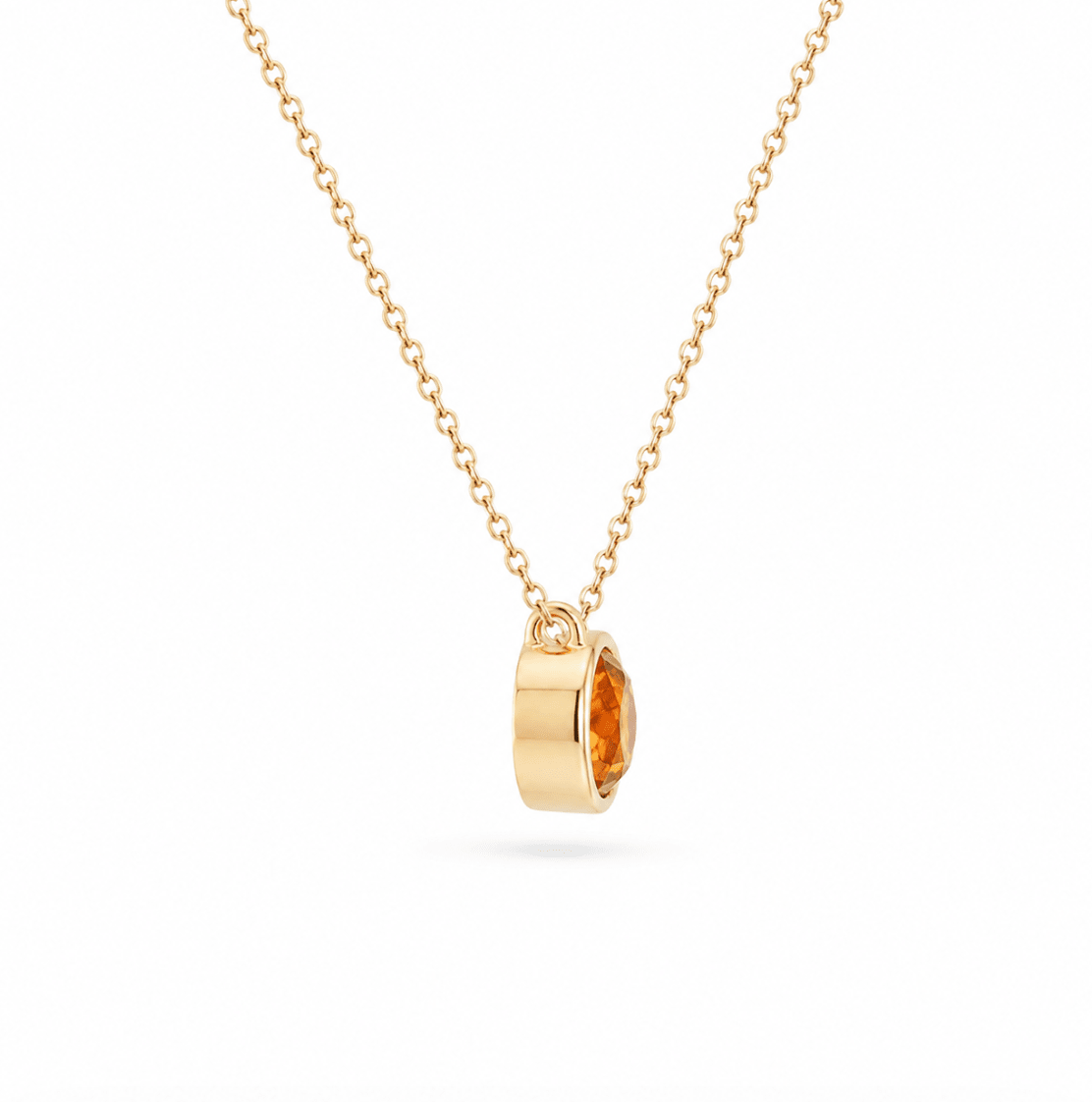 Bezel Setting Pendant With Mandarin Orange Garnet in Rose Gold (230-01302)