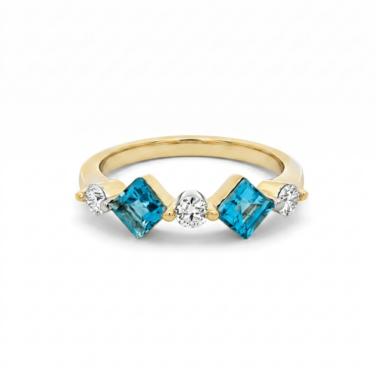 Blue Topaz & Diamond Fashion Ring (200 - 01325)