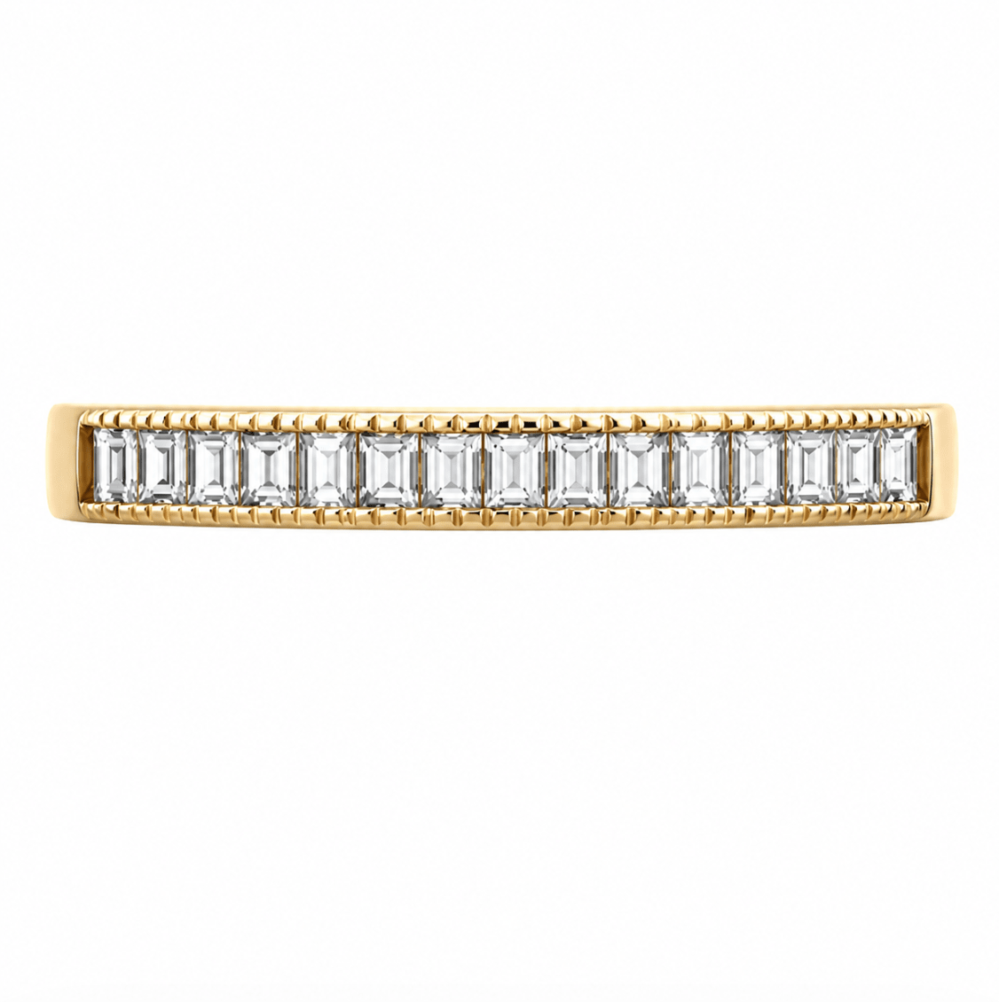 Brushed Bezel Set Wedding Band in Yellow Gold (110-01512)
