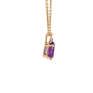 Cable Link Amethyst Pendant in yellow gold (230-01469) - Vardy's Jewelers - Cupertino CA