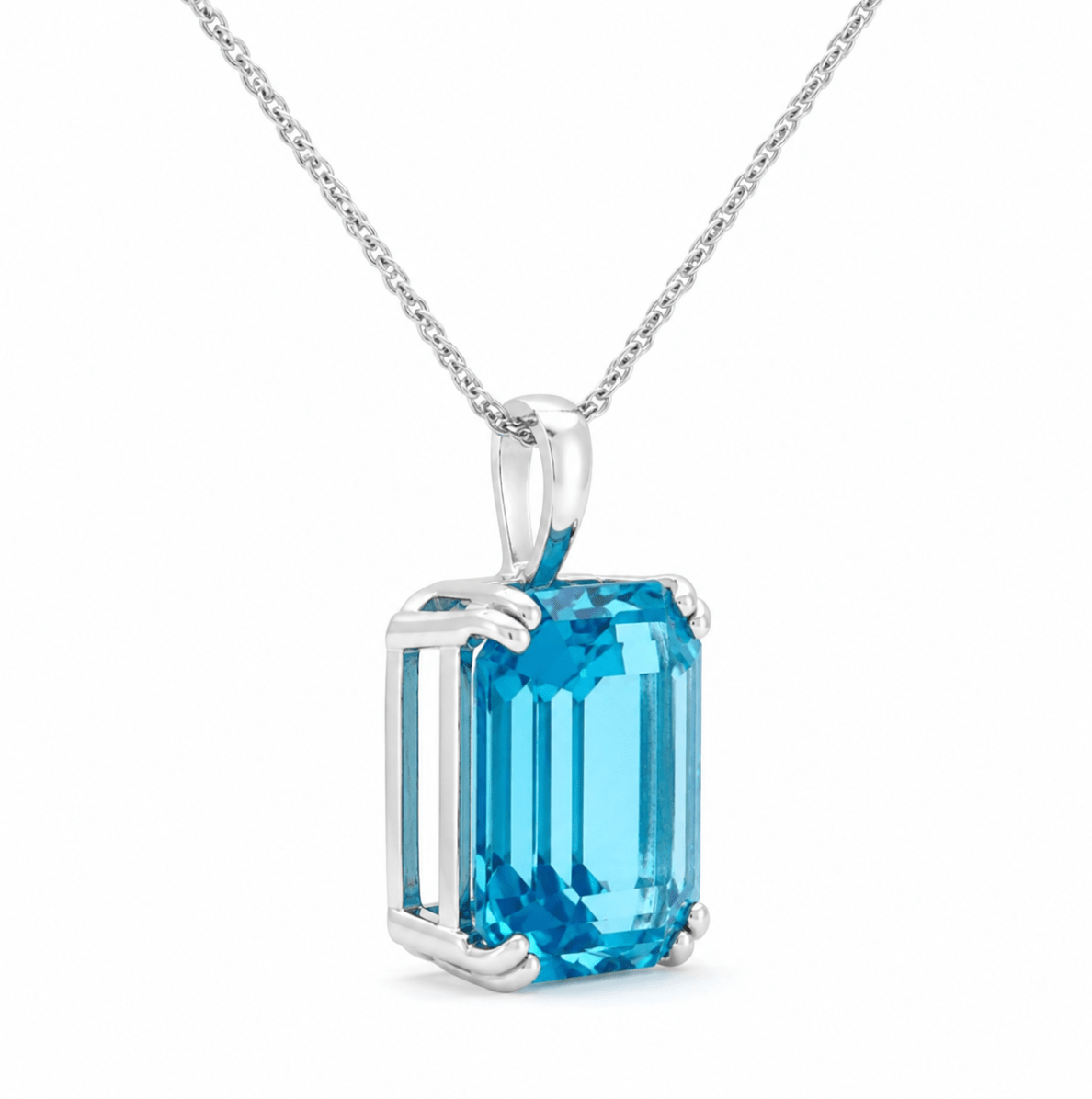 Cable Link Pendant in White Gold (230-01478)