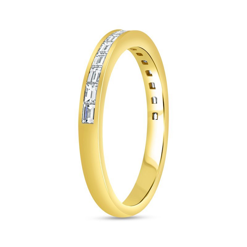 Channel Set Wedding Band With Baguette Diamonds in 18k Yellow Gold (110 - 01463)