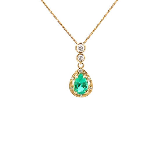 Free Form Emerald Pendant in yellow gold (230-01527) - Vardy's Jewelers - Cupertino CA