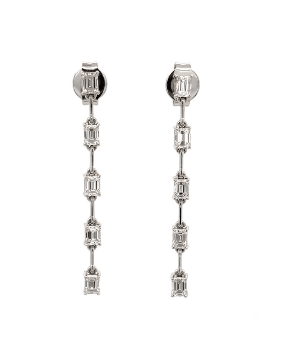 Dangle Diamond Earrings In White Gold (152-00490) - Vardy's Jewelers - Cupertino CA