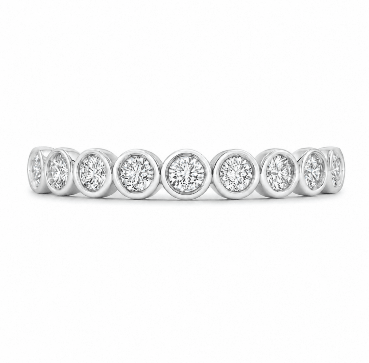 Diamond Bezel Set Wedding Band in White Gold (110-33605)