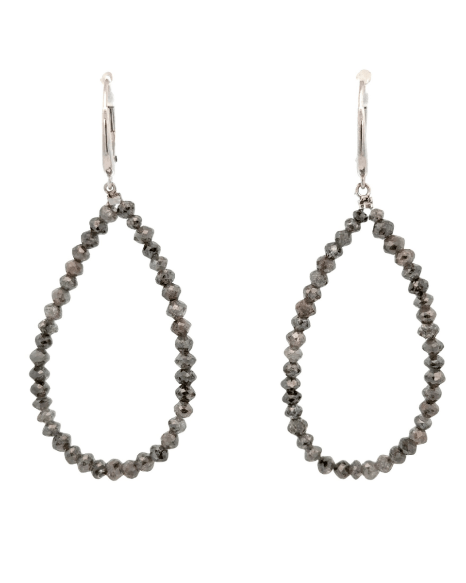 Diamond Dangle grey dia Earrings in White Gold (152-00455)