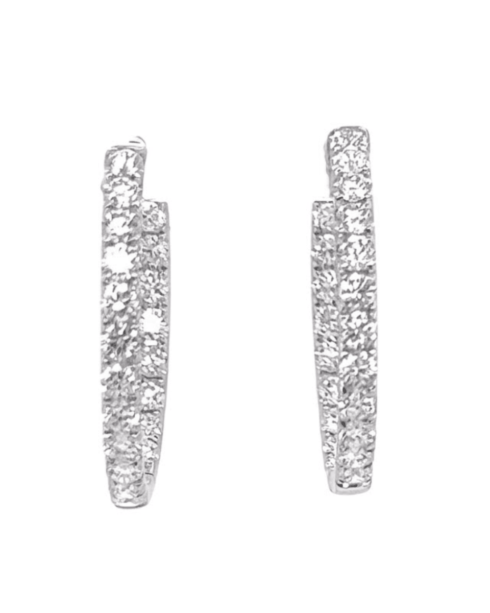 Diamond Hoop Earrings in White Gold (152-00327)