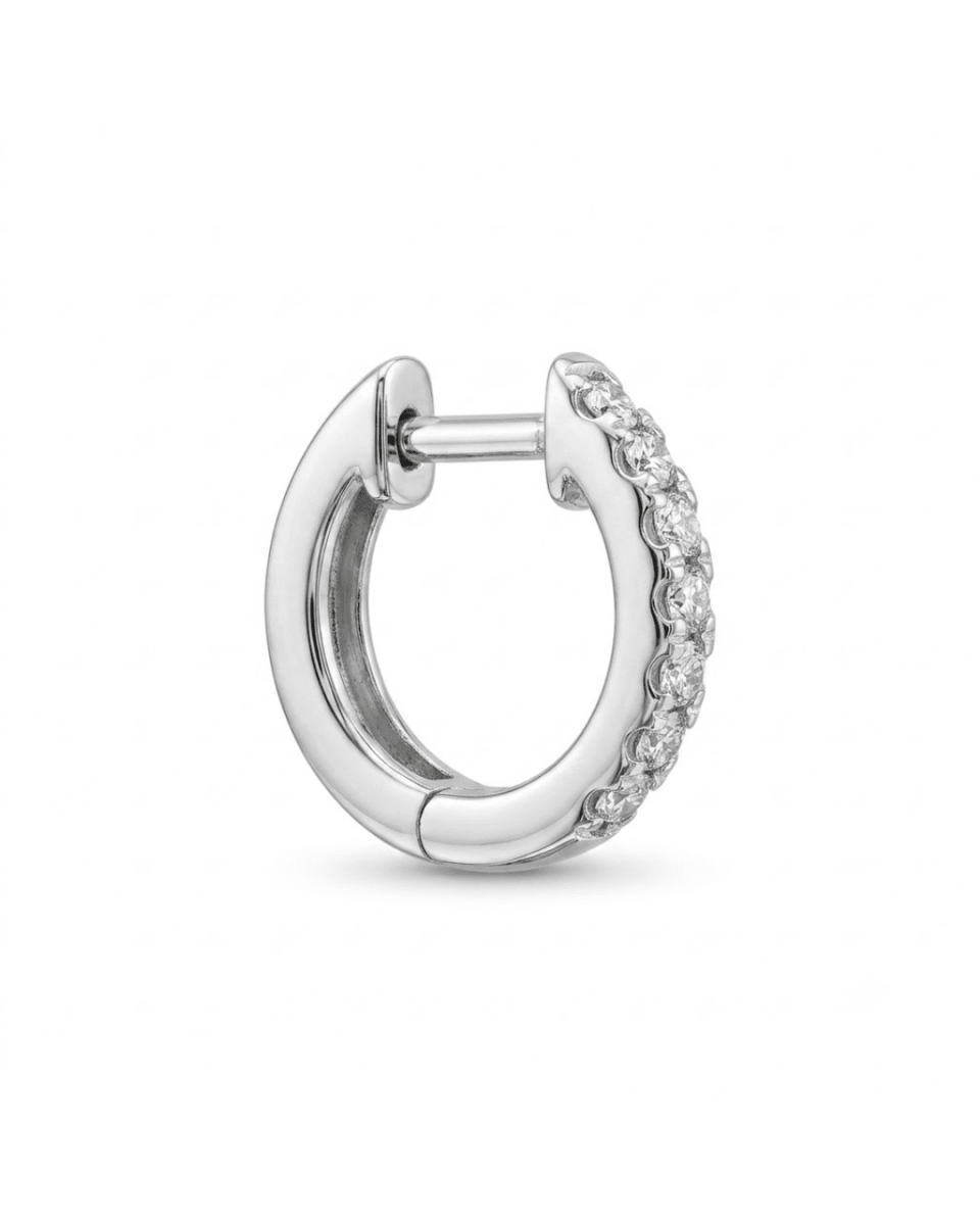 Diamond Hoop Earrings in White Gold (152-00350)