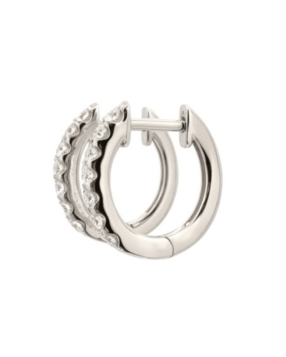 Diamond Hoop Earrings in White Gold (152-00350)