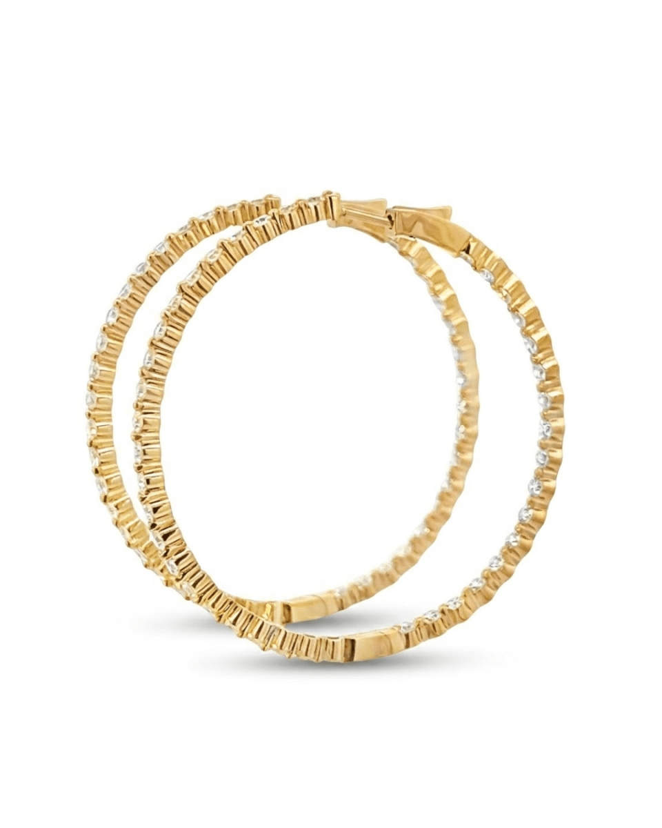 Diamond Hoop Earrings in Yellow Gold (152-00406)