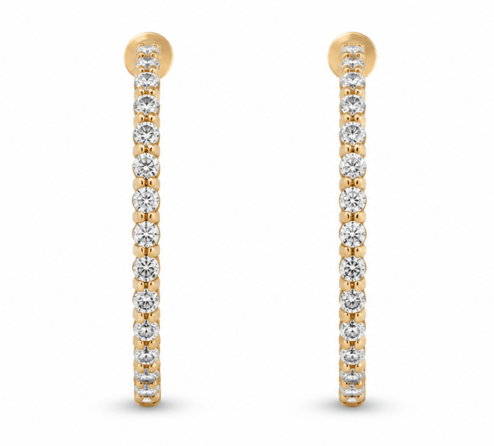 Diamond Hoop Earrings in Yellow Gold (152-00406)