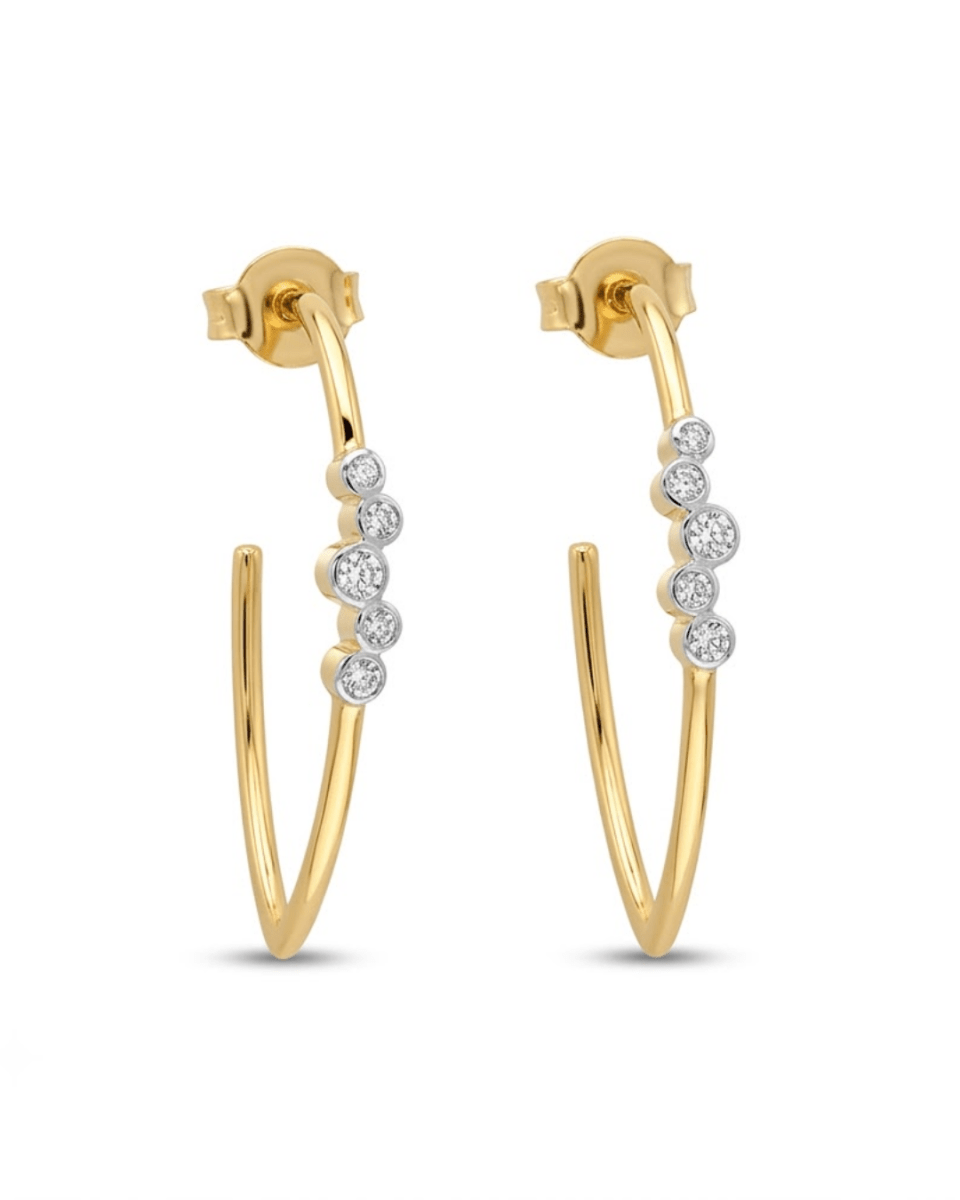 Diamond Hoop Earrings in Yellow Gold (152-00480)