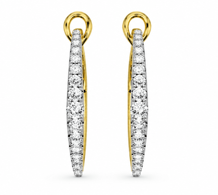 Diamond Hoops in Yellow Gold (152-33215)