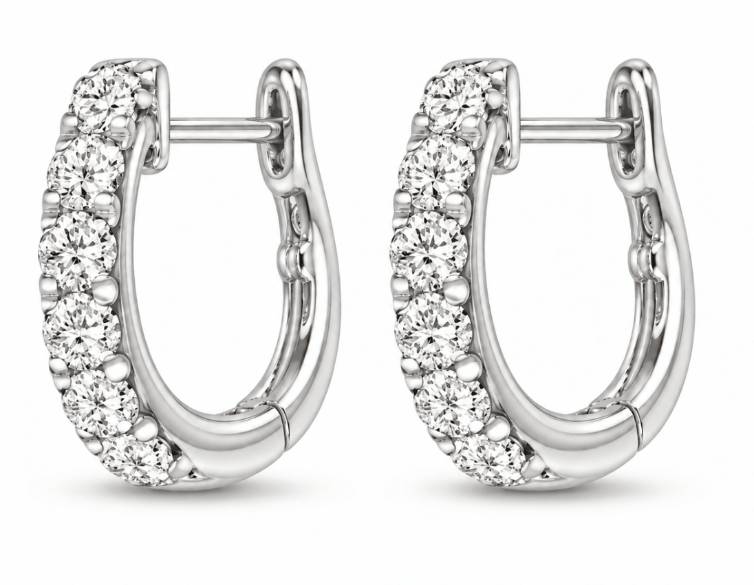 Diamond Huggies in White Gold (152-33645)
