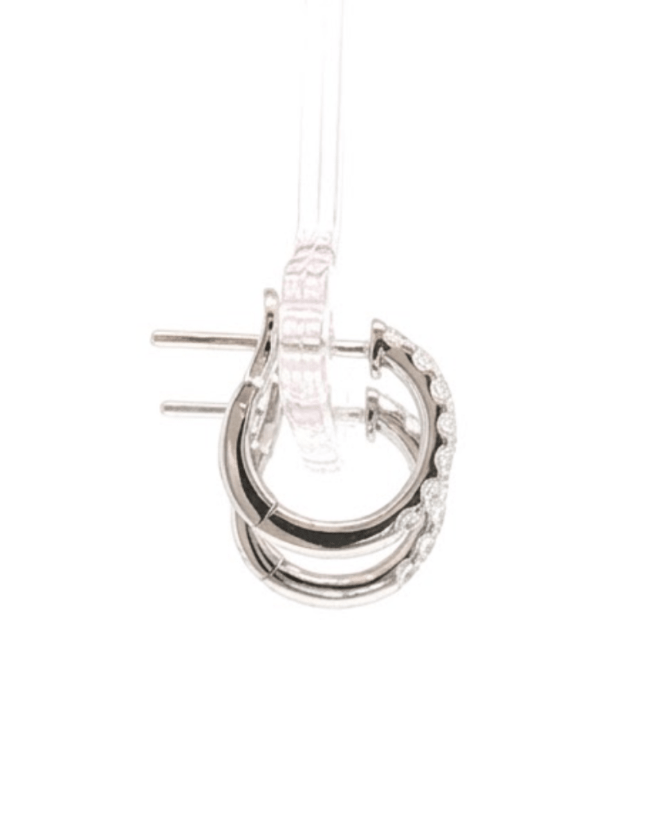 Diamond Huggies in White Gold (152-33645)