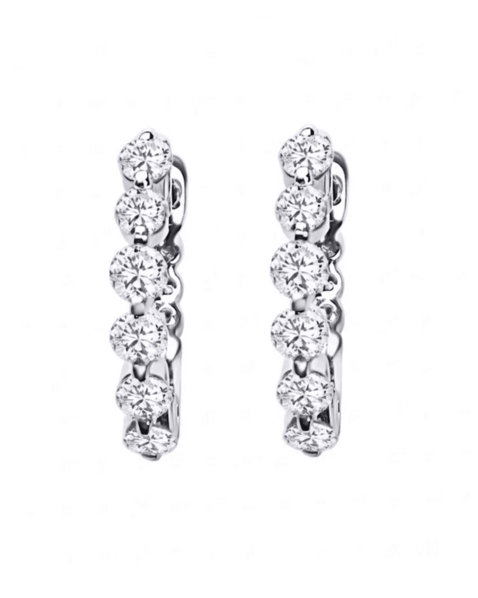 Diamond Huggies in White Gold(152-33646)