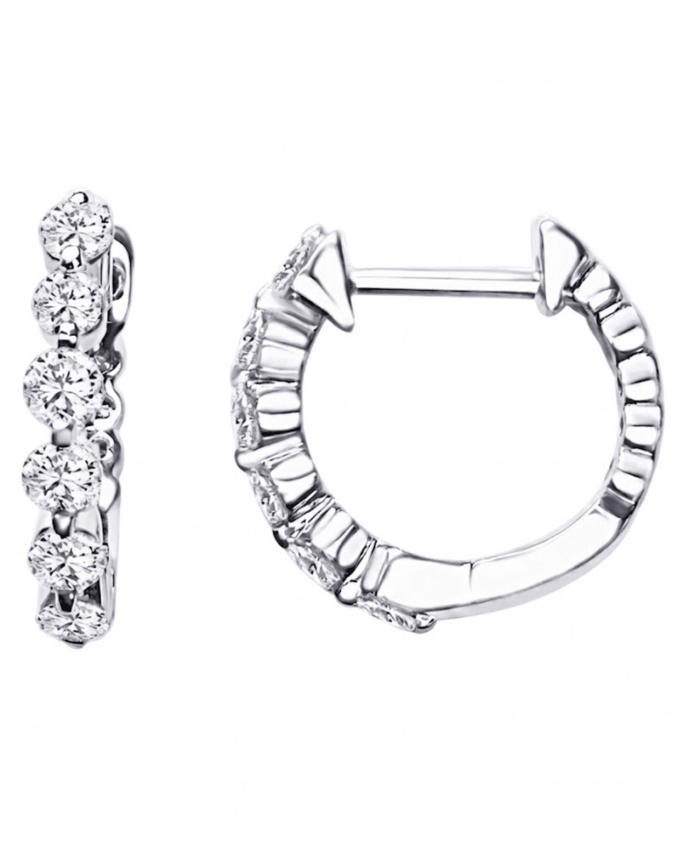 Diamond Huggies in White Gold(152-33646) - Vardy's Jewelers - Cupertino CA