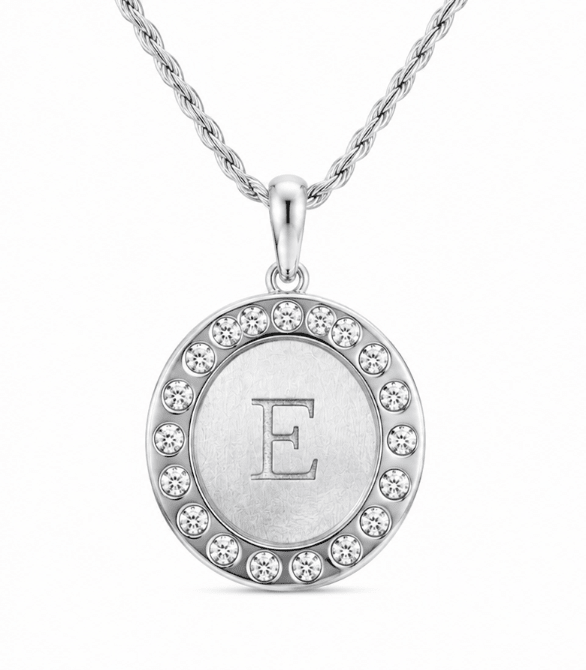 Diamond Initial Pendant in Sterling Silver (435-00704)