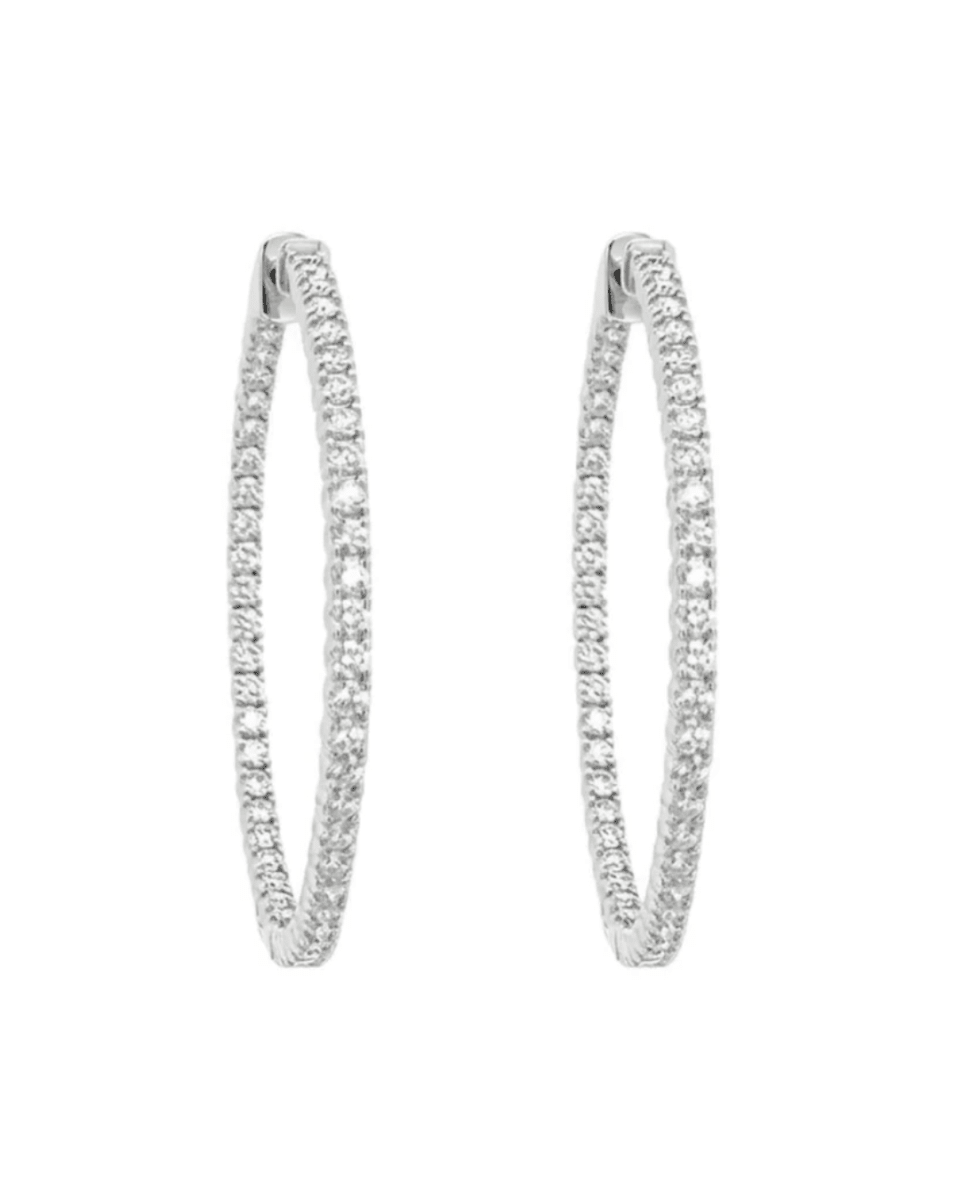 Diamond Inside Out Hoops in White Gold (152-00375)