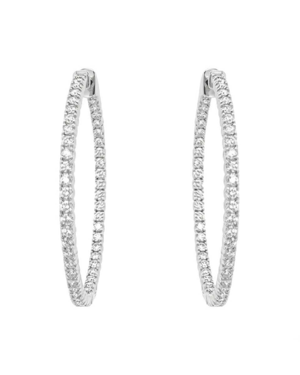 Diamond Inside Out Hoops in White Gold (152-00375)