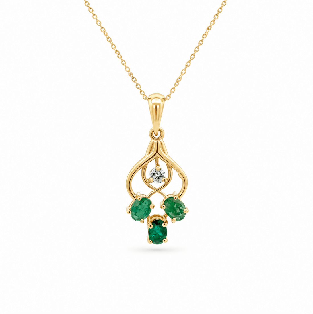 Drop Emerald Pendant in Yellow Gold (230-01461)