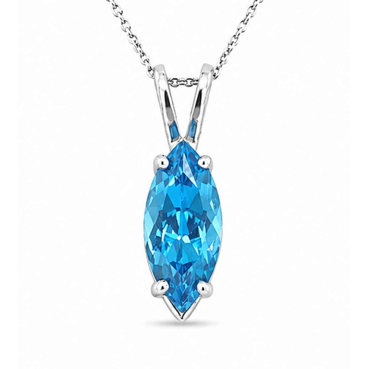 Drop Marquise Pendant in White Gold (230-01347)