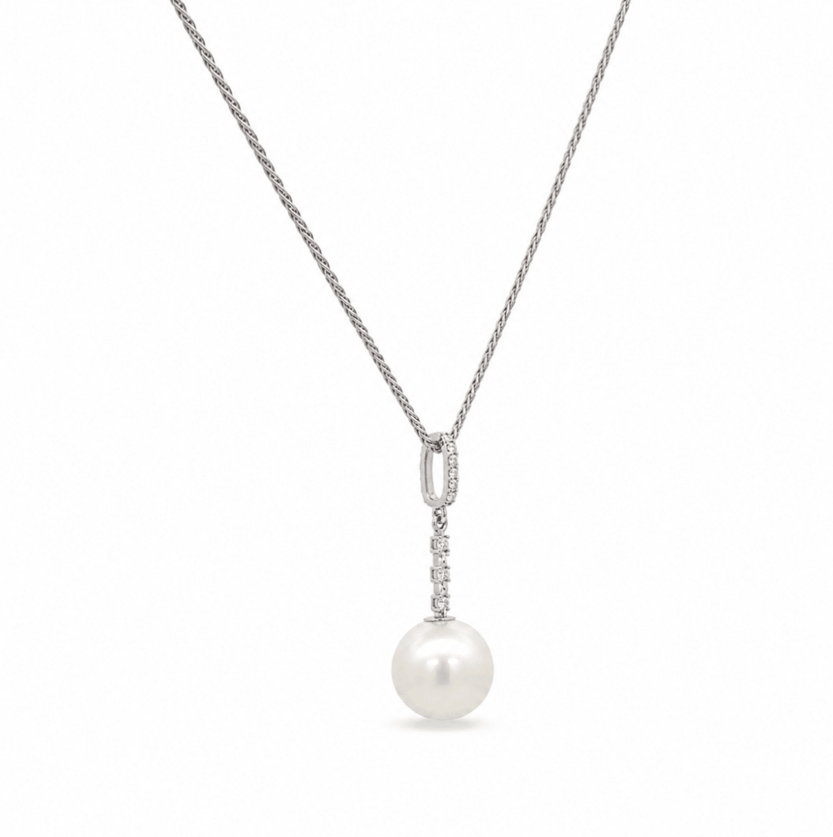 Drop Pearl Pendant in White Gold (320-00206)