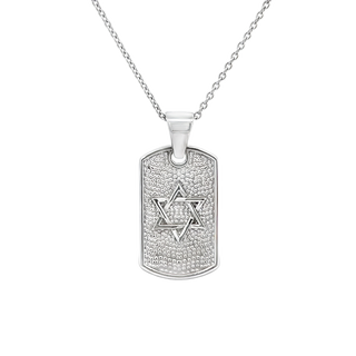 Vardy's Collection Star Of David Charm Necklace in 14K White Gold - My Store