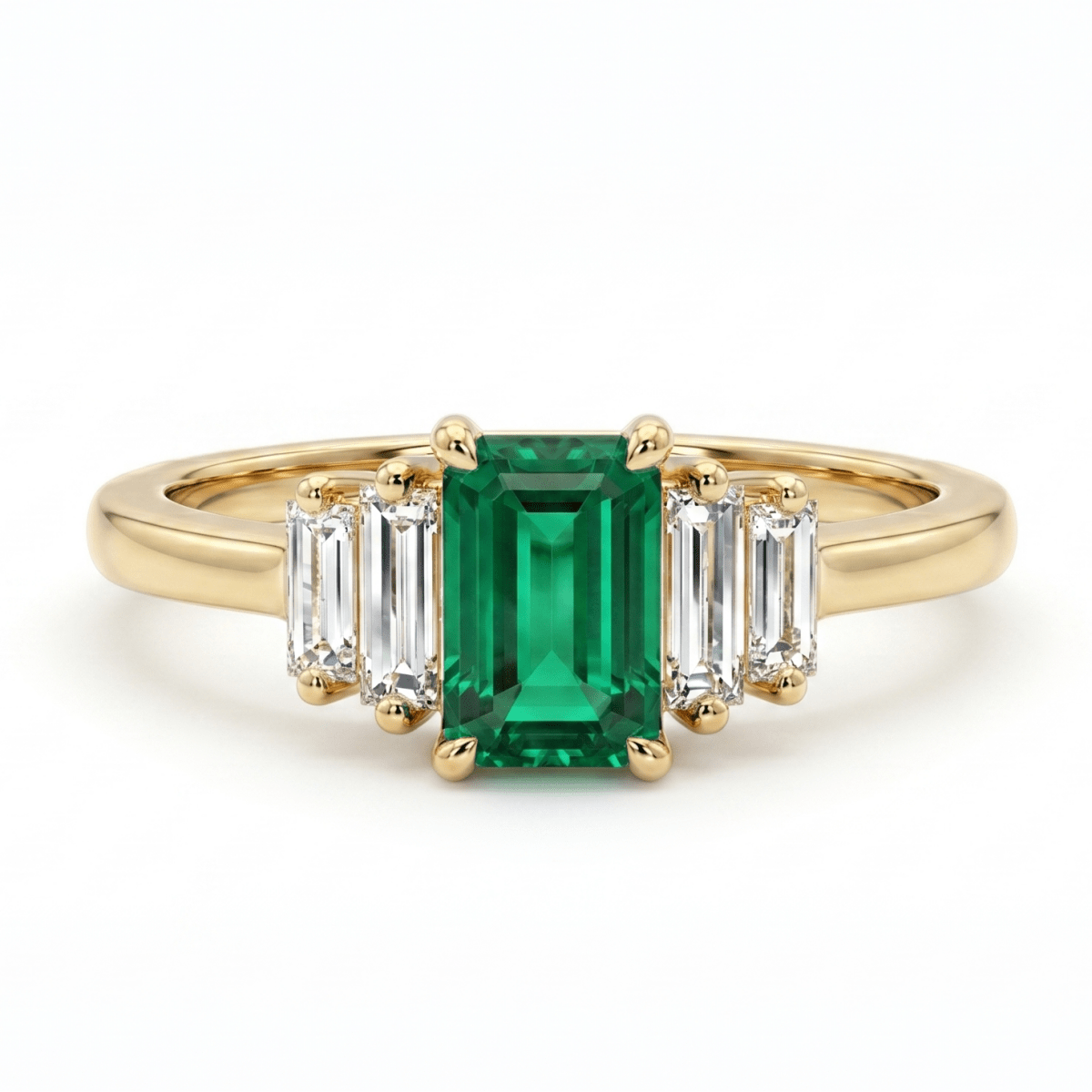 Emerald & Diamond Baguette Ring (200 - 33164)