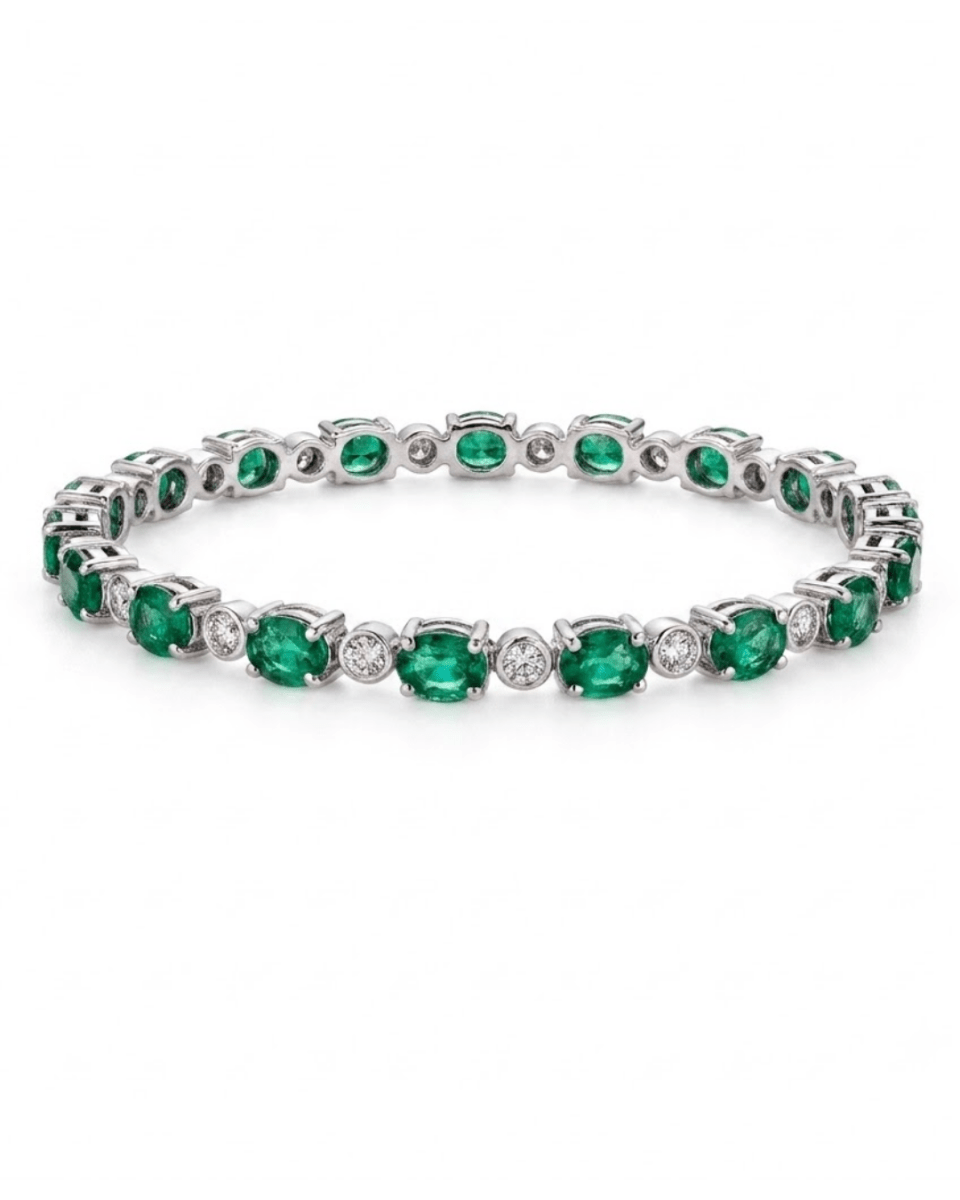 Emerald Tennis Colored Bracelet in Gold (240-00199)