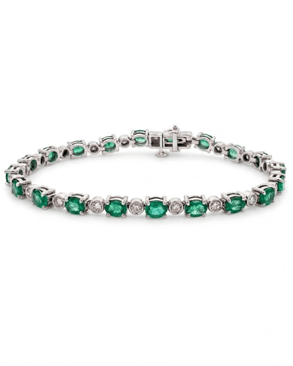 Emerald Tennis Colored Bracelet in Gold (240-00199)