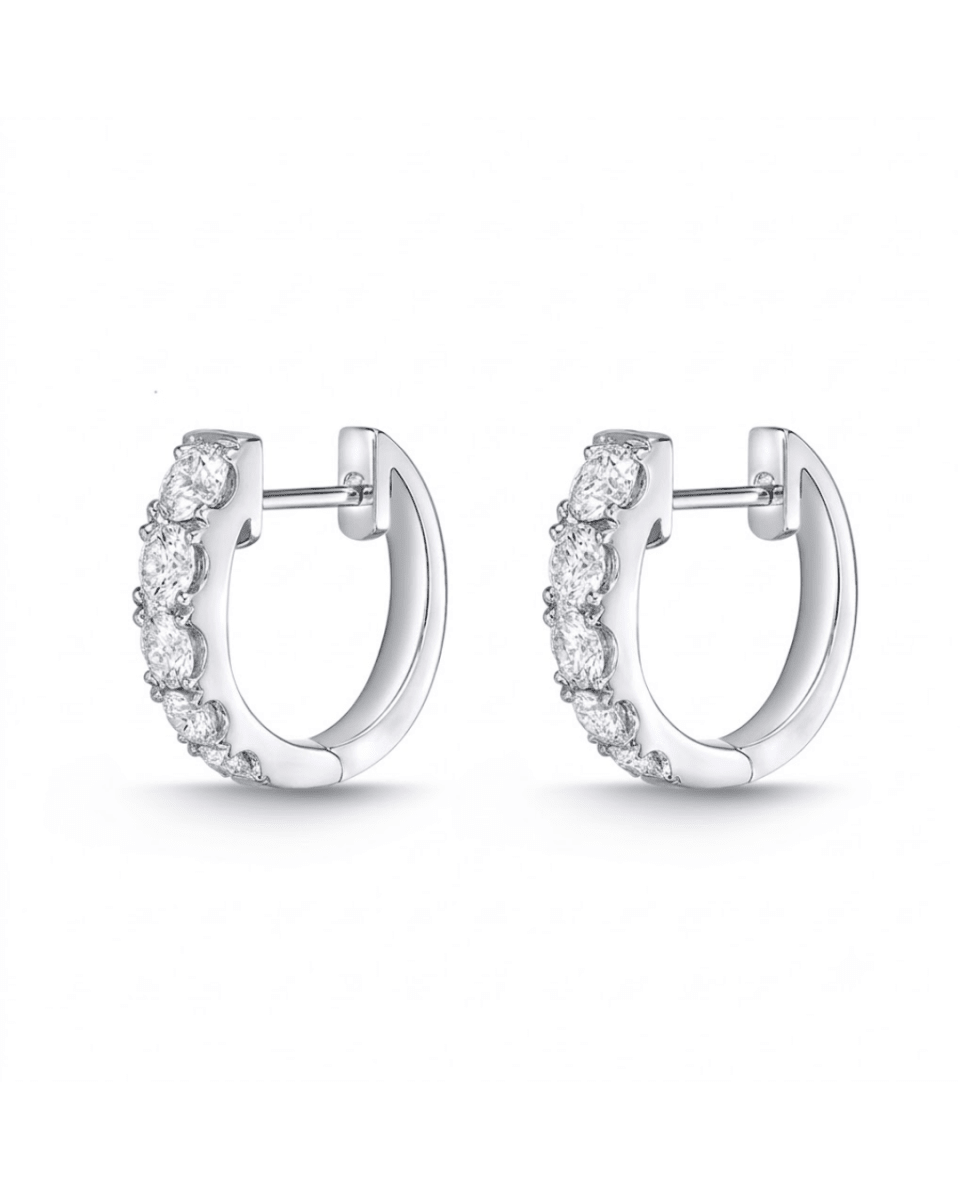 ESSENTIALS GRADUATED Diamond HUGGIES in White Gold (152-33298)