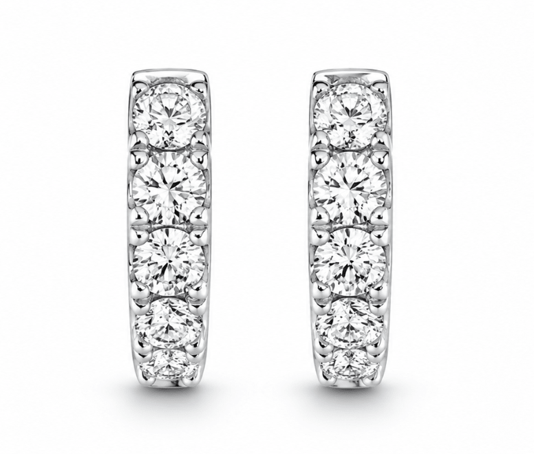 ESSENTIALS GRADUATED Diamond HUGGIES in White Gold (152-33298)
