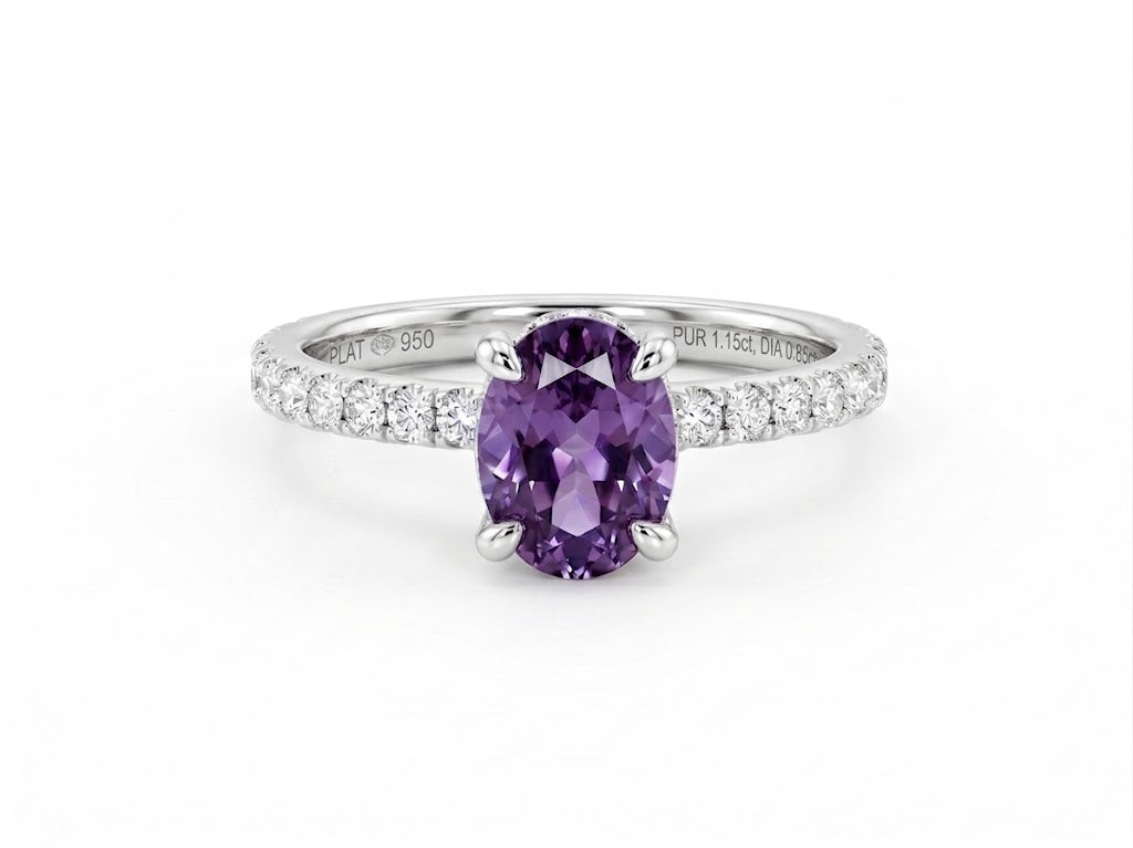 Shop Vardy's Collection Round Diamond and Oval Purple Sapphire Montana ...