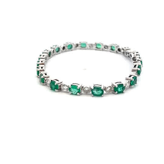 Emerald Tennis Colored Bracelet in Gold (240-00199)
