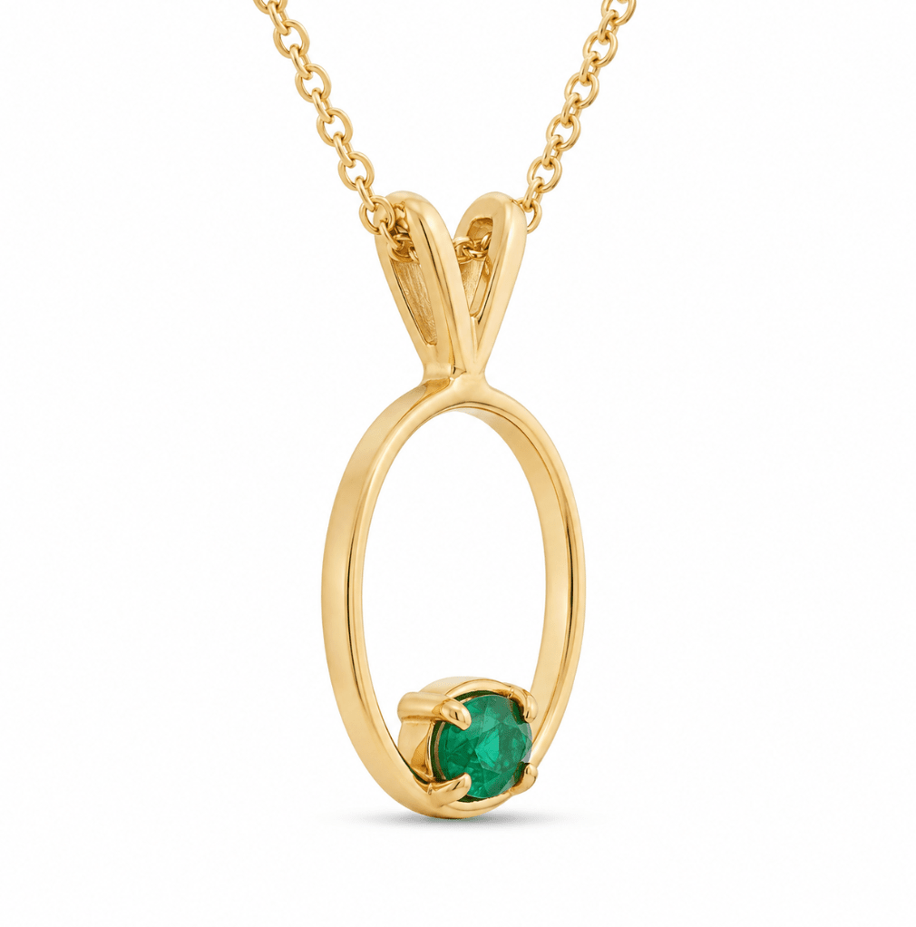 Free Form Emerald Pendant in yellow gold (230-01428)