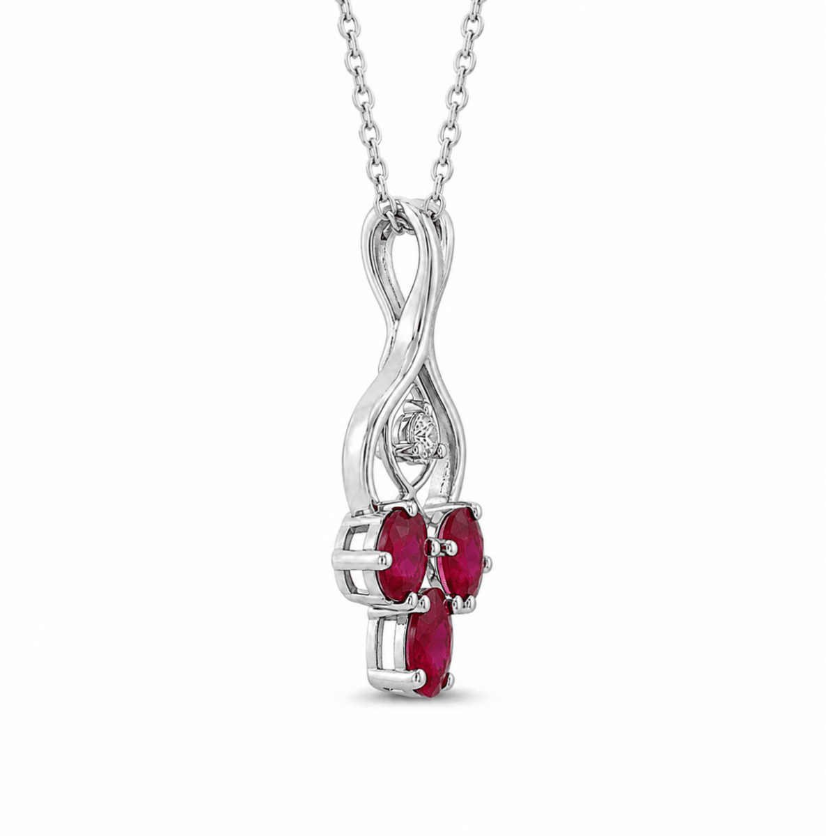 Free Form Ruby Pendant in white gold (230-01456)