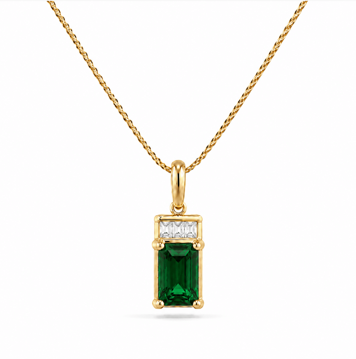 Green Tourmaline Pendant in Yellow Gold (230-33379)