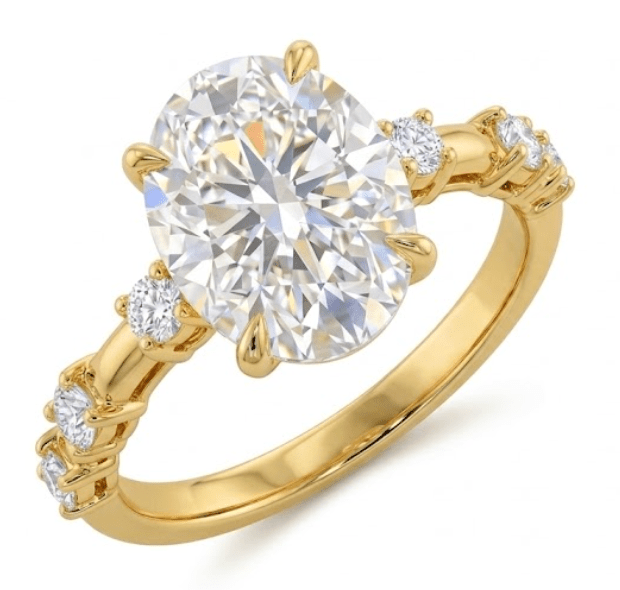 Halo Engagement Ring in Yellow Gold (100-00680)
