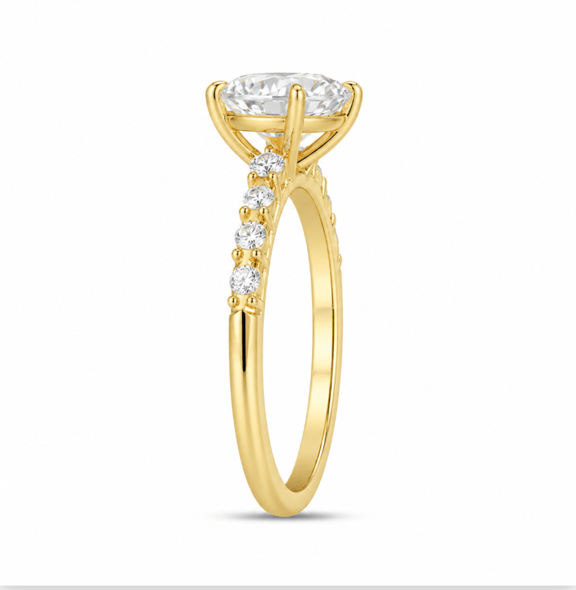 Halo Engagement Ring in Yellow Gold (100-00680)