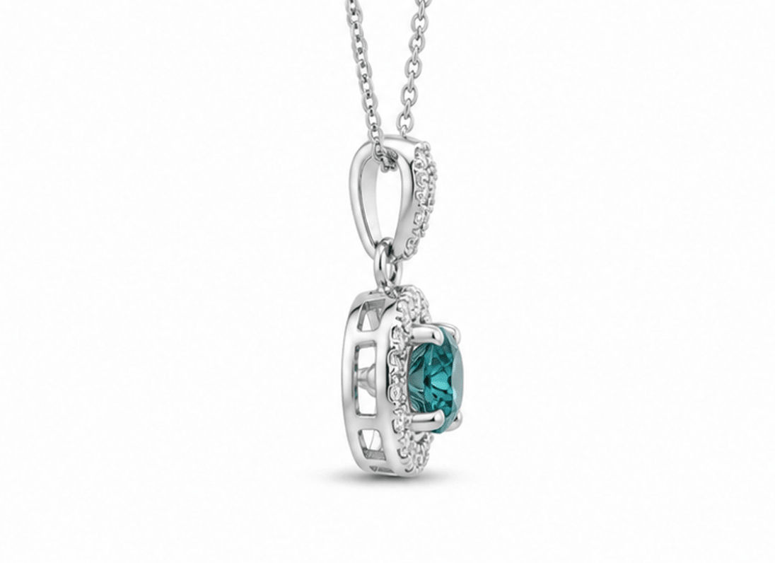Halo Setting Pendant in white gold (230-01219)