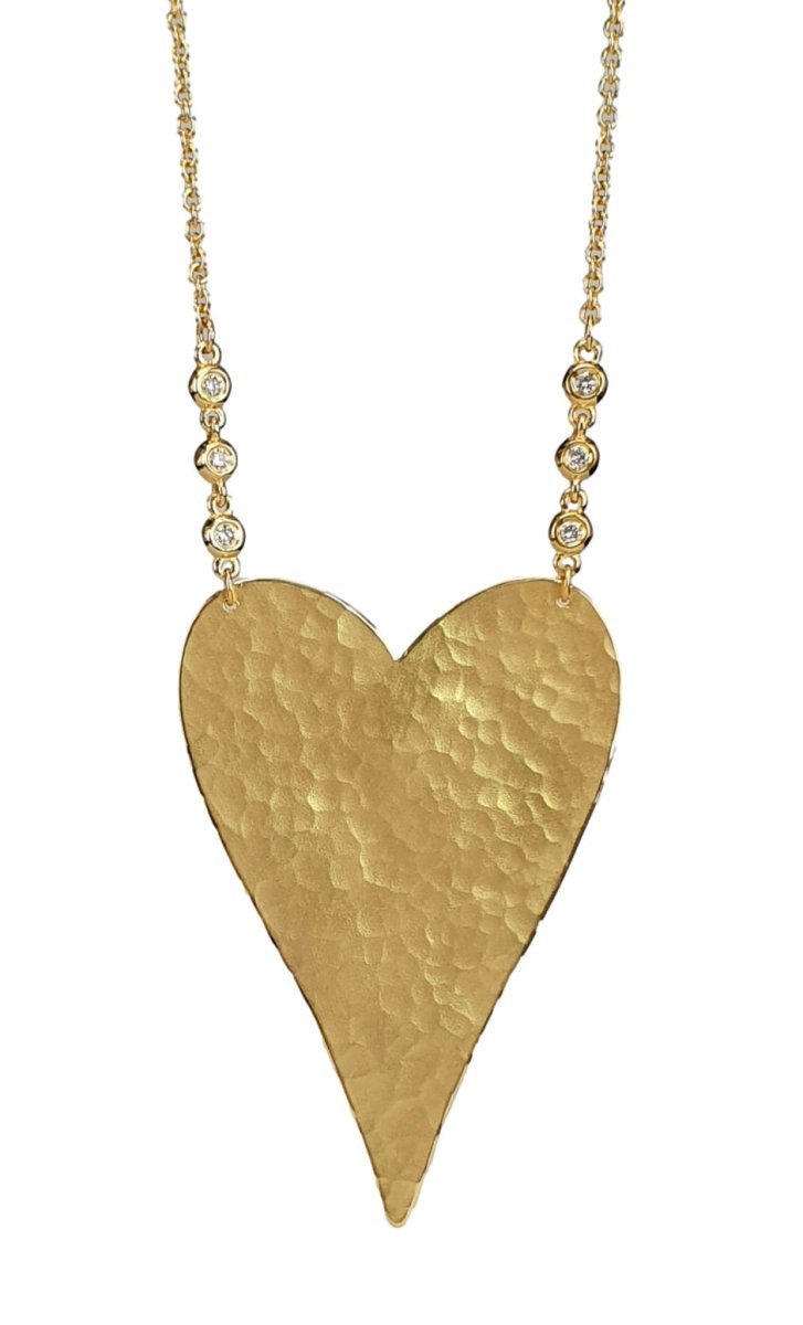 Heart Pendant with Diamonds in Yellow Gold (160-33627)