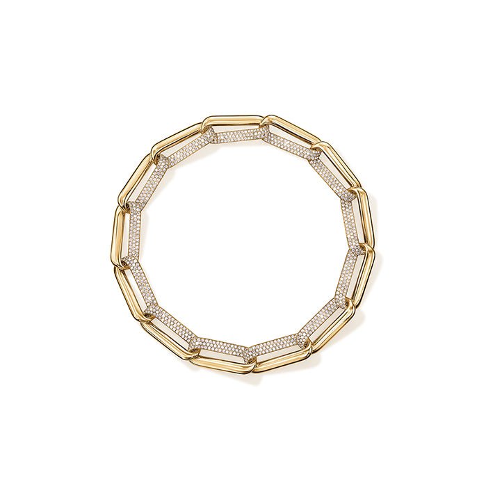 Hearts On Fire 7 Yellow Gold Cable Link Bracelet with 3.96ctw Hearts On Fire Cut G/H Vs2 Diamonds in 18K Yellow Gold (3.96ctw)