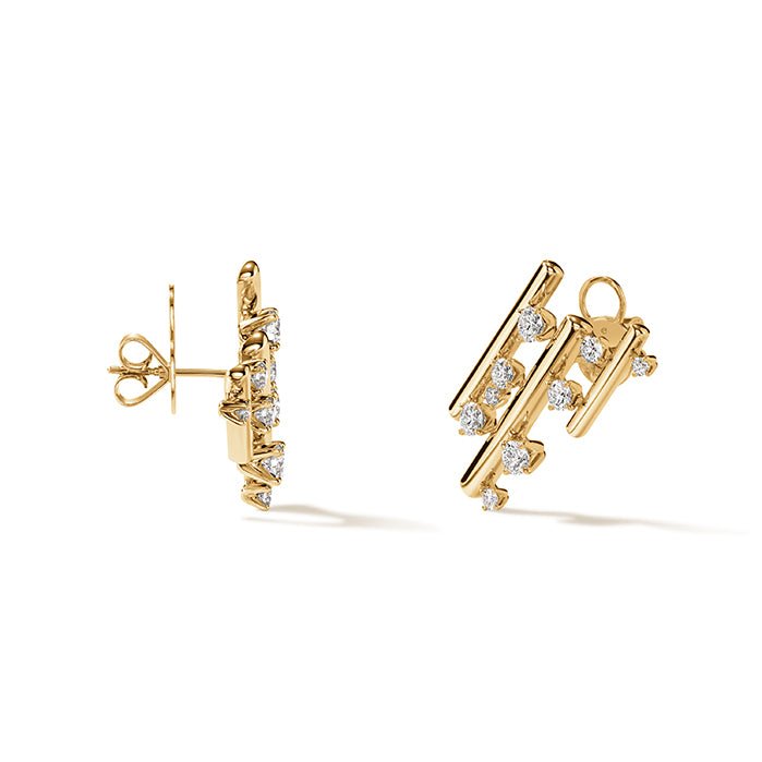 Hearts On Fire Multi Row Climber Earrings in 18K Yellow Gold (2.18ct)