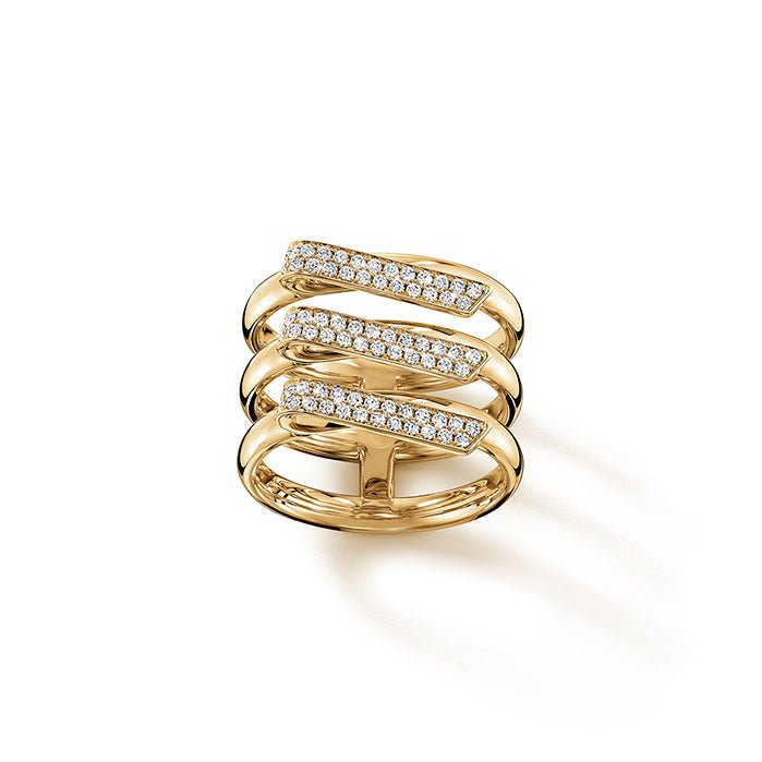 Hearts On Fire Pavé Inside/Out Trio Ring in 18K Yellow Gold (0.61ct)
