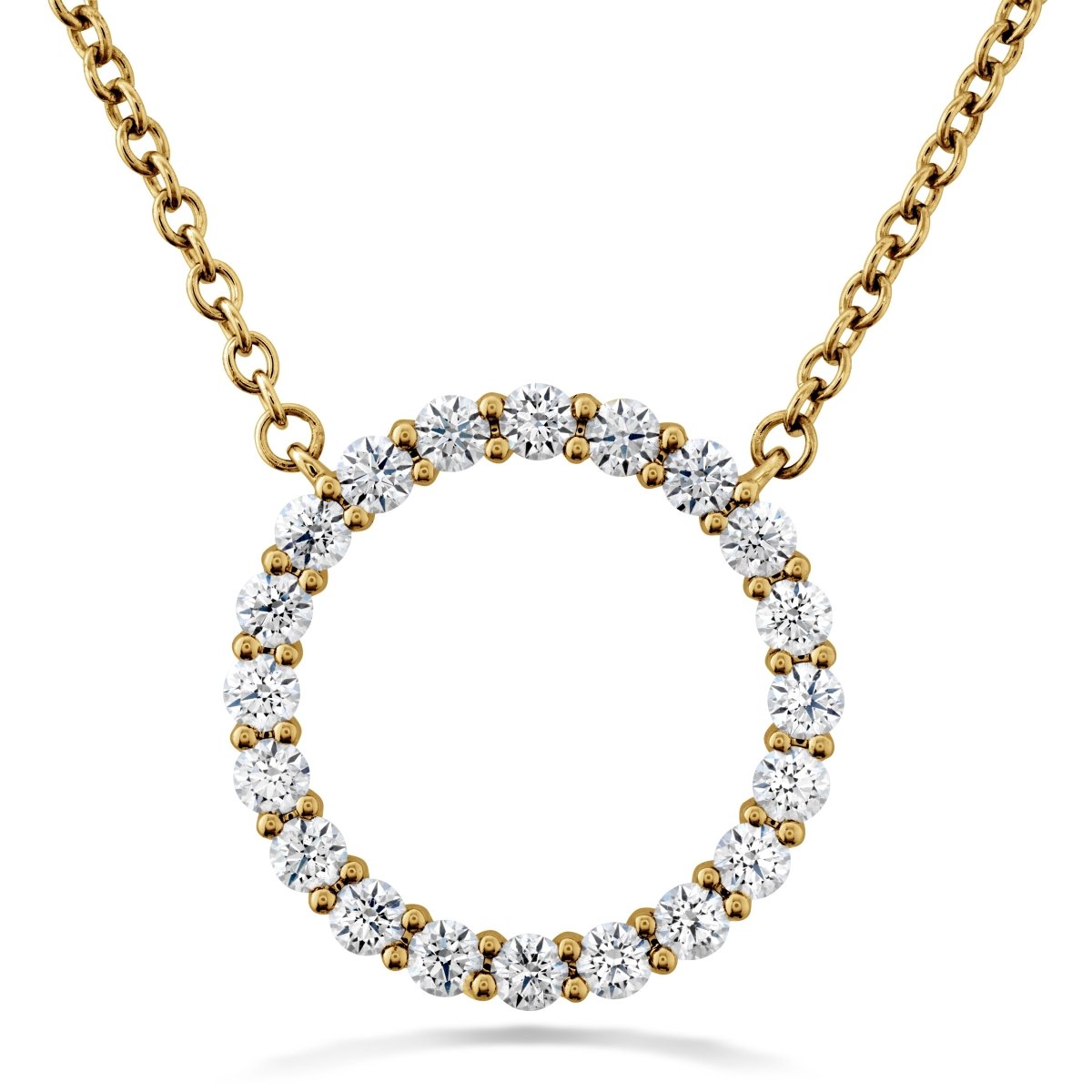 Hearts On Fire Signature Circle Pendant Necklace in 18K Yellow Gold (0.69ct)