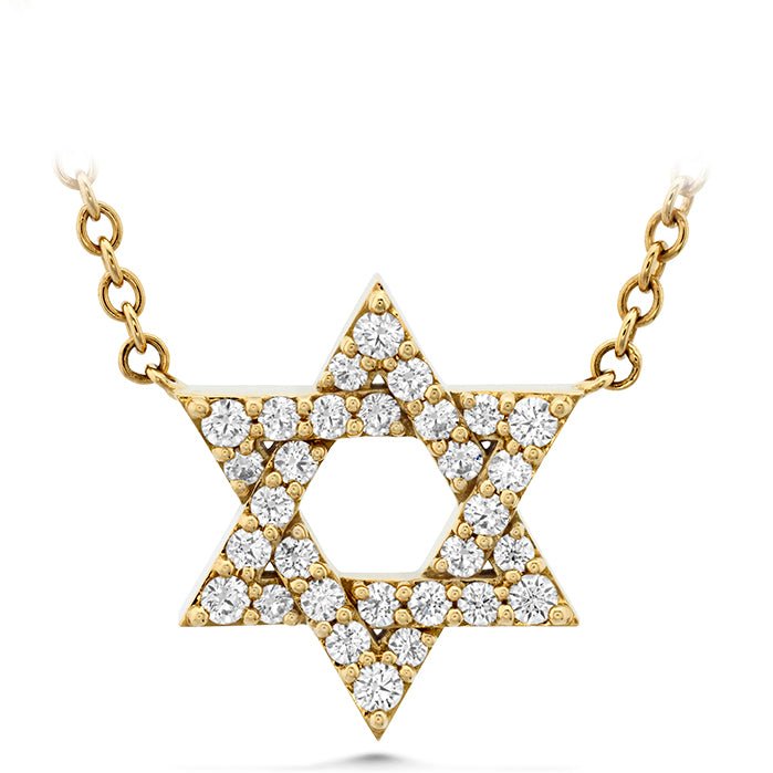 Hearts On Fire Star Of David Pendant Necklace with Hearts On Fire Cut G/H Vs2 Diamonds in 18K Yellow Gold (0.18ctw)