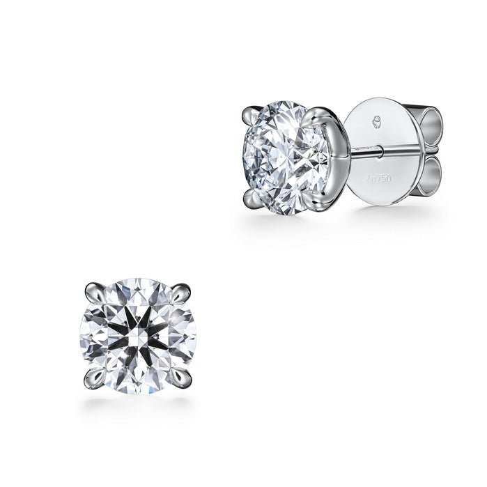Hearts on Fire Stud Earrings with Polished 24 Karat Hearts Cut Diamond in 18K White Gold (3.26ct)