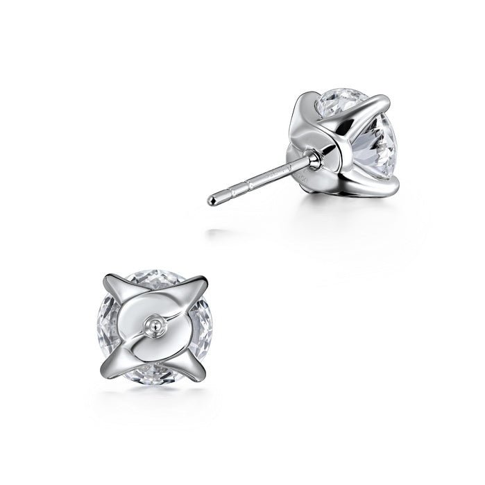 Hearts on Fire Stud Earrings with Polished 24 Karat Hearts Cut Diamond in 18K White Gold (3.26ct)