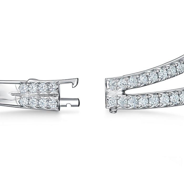 Hearts On Fire Triple Row Bangle Bracelet in 18K White Gold (5.23ctw)